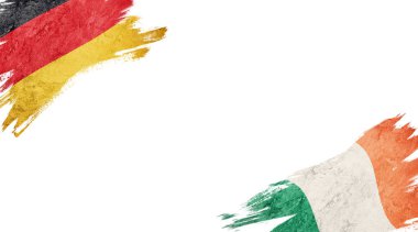 Beyaz Arkaplanda Almanya ve İrlanda Bayrakları